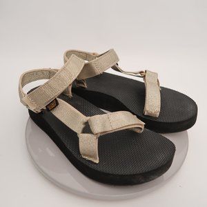 Teva Sandals Women's 8 Midform Universal Sandal Metallic Champagne Platform